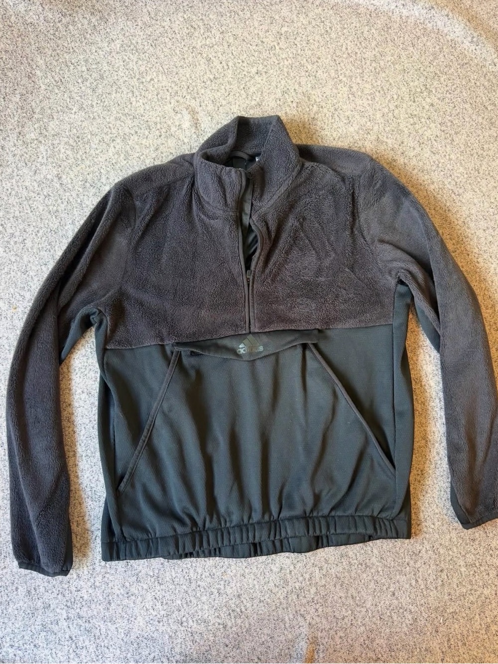 Adidas Women's Black Half-Zip Fleece Pullover